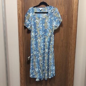 LuLaRoe Blue and White Flutter Sleeve Sundress